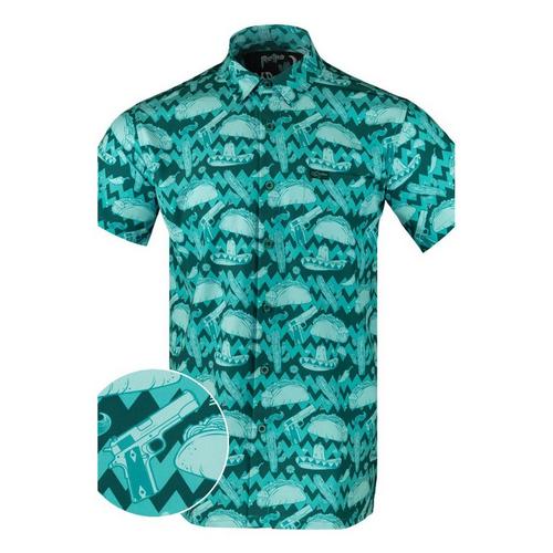 Men's Retro Rifle Taco Night Button Up Shirt - Primary Image