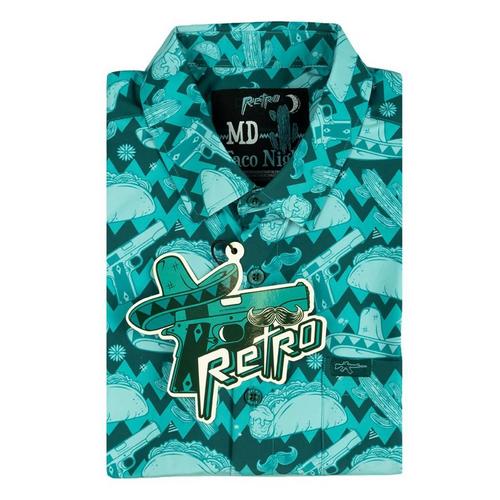 Men's Retro Rifle Taco Night Button Up Shirt - Primary Image