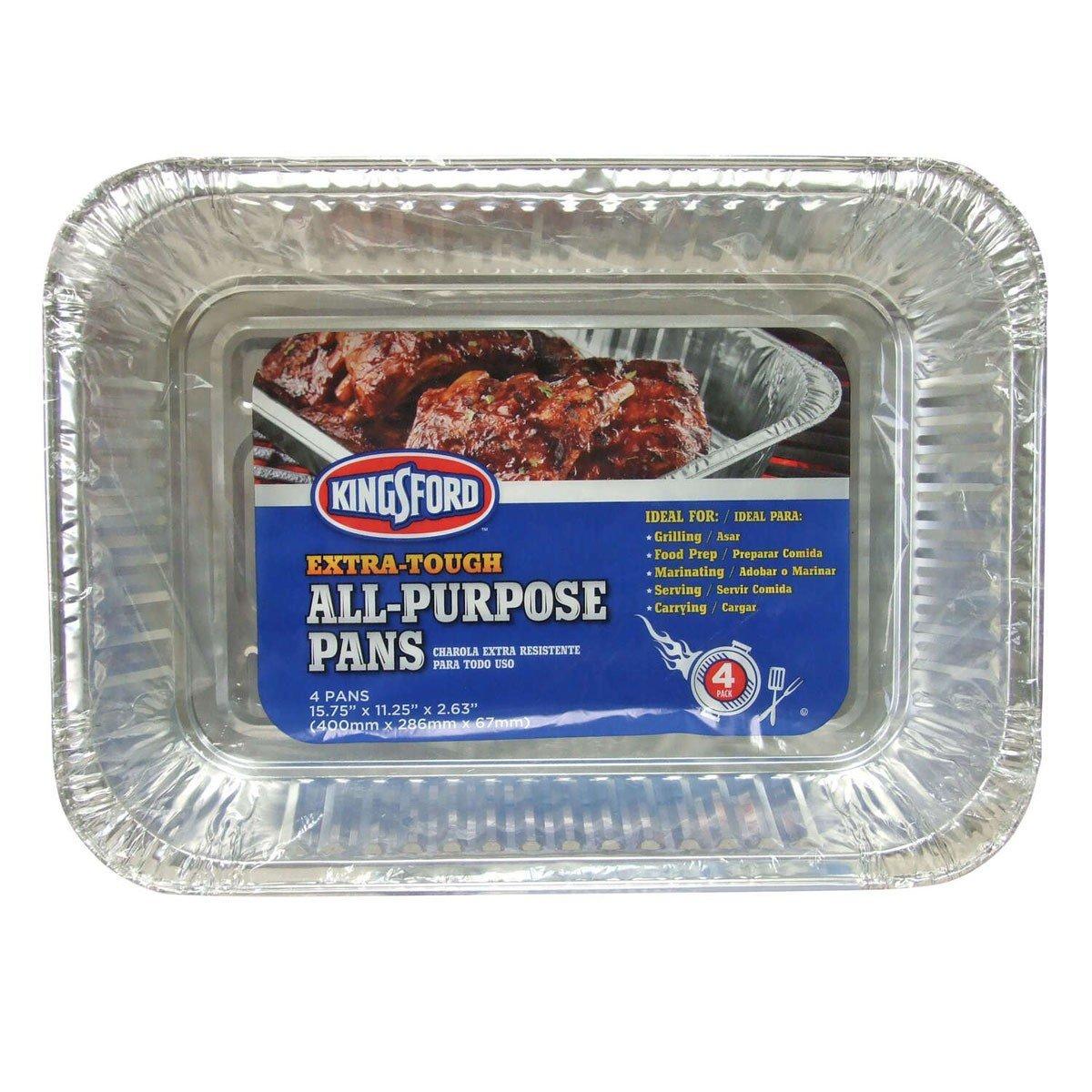 Kingsford Aluminum Grilling Pan 15.75" x 11.25" Pack of 4 - Kingsford