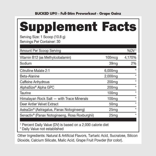 Bucked Up Pre-Workout - Primary Image