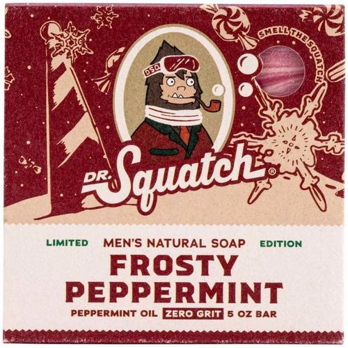 Dr. Squatch Holiday Frosty Peppermint Bar Soap - Primary Image