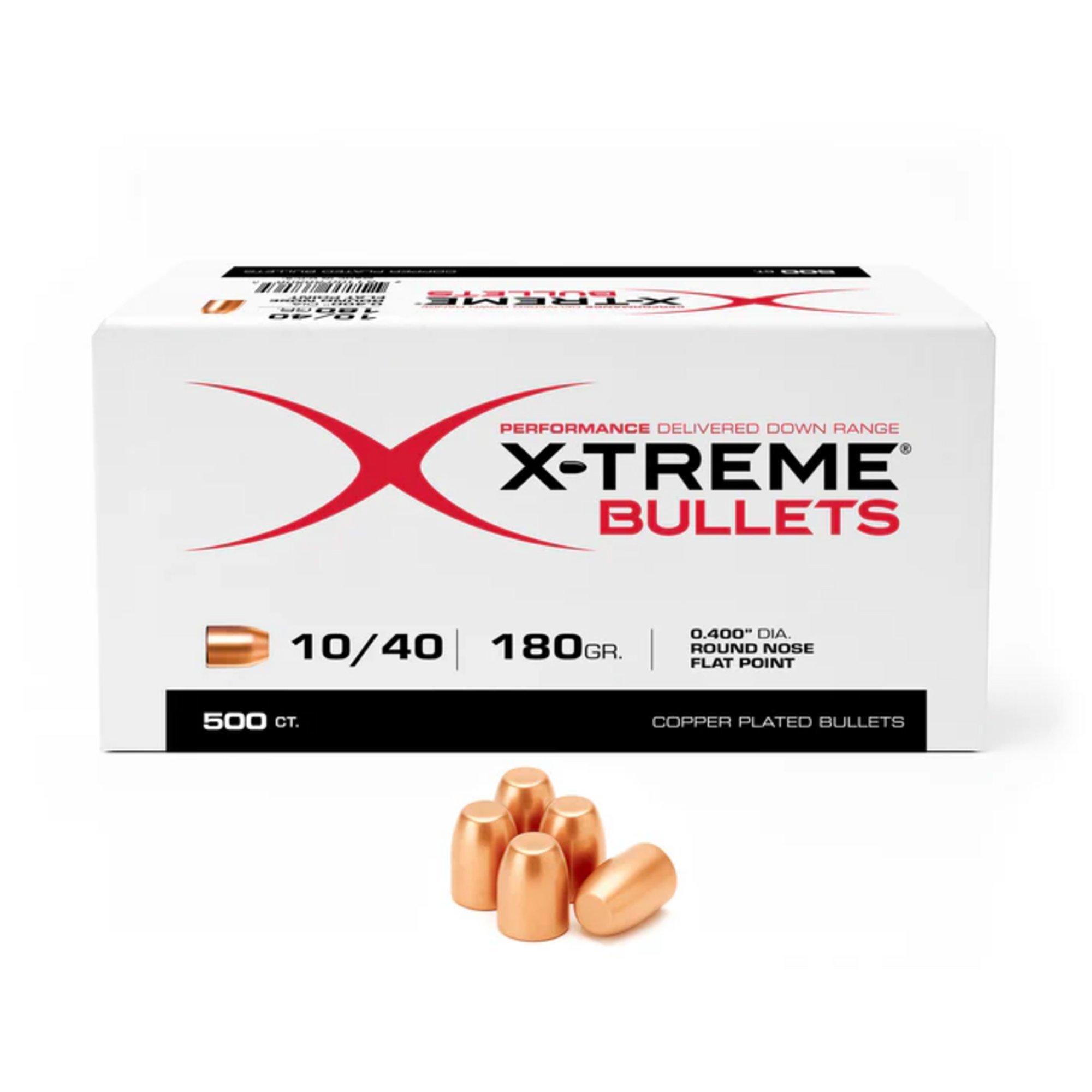 X-Treme Bullets 40 Caliber Copper Plated RNFP Pistol - X-Treme Bullets