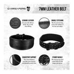 GYMREAPERS 7mm Leather Weighlifting Belt - Thumbnail 2 of 3