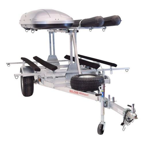 Malone MegaSport LowBed Trlr w/Tier, Spare, 2 sets Bunks, Cargo Box, 2 Rod Tubes - Primary Image