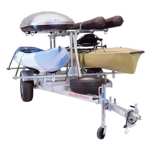 Malone MegaSport LowBed Trlr w/Tier, Spare, 2 sets Bunks, Cargo Box, 2 Rod Tubes - Primary Image