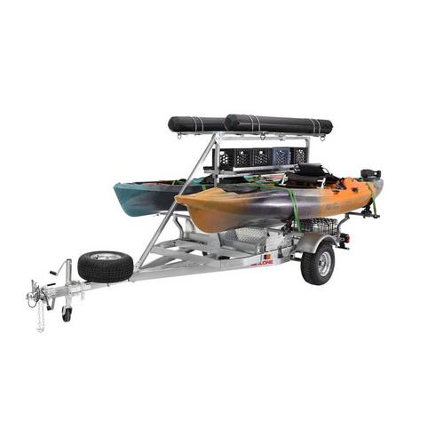 Malone MegaSport LowBed Trlr w/Tier, Spare, 2 sets Saddle Up, Cargo Box, 2 Rod Tubes - Primary Image