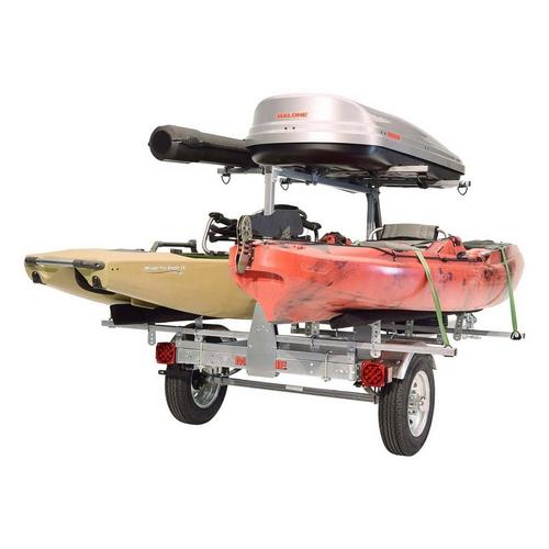 Malone MicroSport LowBed 2 Kayak Trlr Package (2nd tier, 2 Sets Bunks, Cargo Box, Rod Tube, Spare Tire) - Primary Image