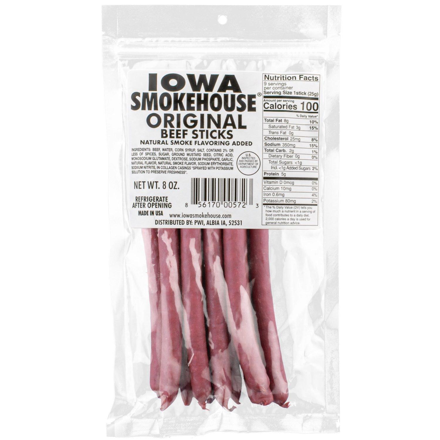 Iowa Smokehouse Beef Sticks-Original 8oz - Iowa Smokehouse