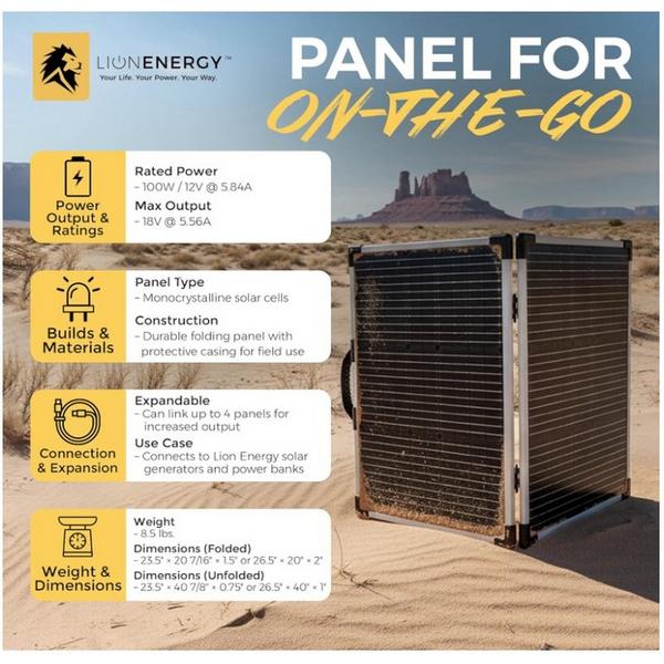 Kms, Inc Lion Energy 100W 12C Portable Solar Panel