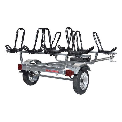 Malone MicroSport 4 Kayak Trailer Package (4 Sets FoldAway-J, Spare Tire) - Primary Image