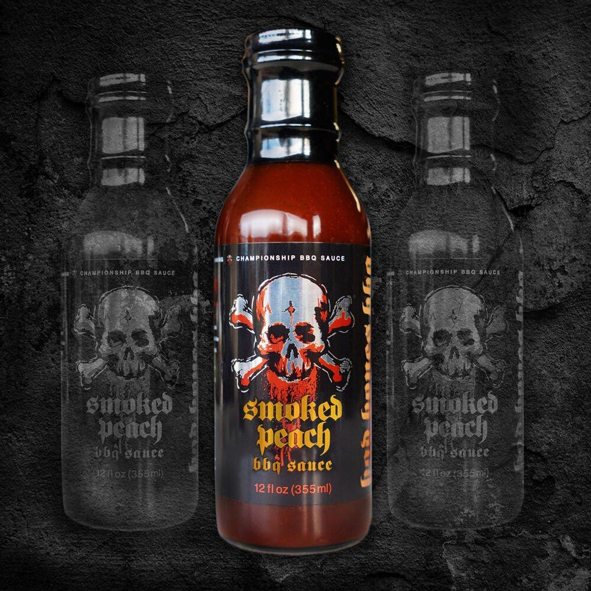 BAD BONES BBQ Smoked Peach BBQ Sauce - 12 fl oz - BAD BONES BBQ