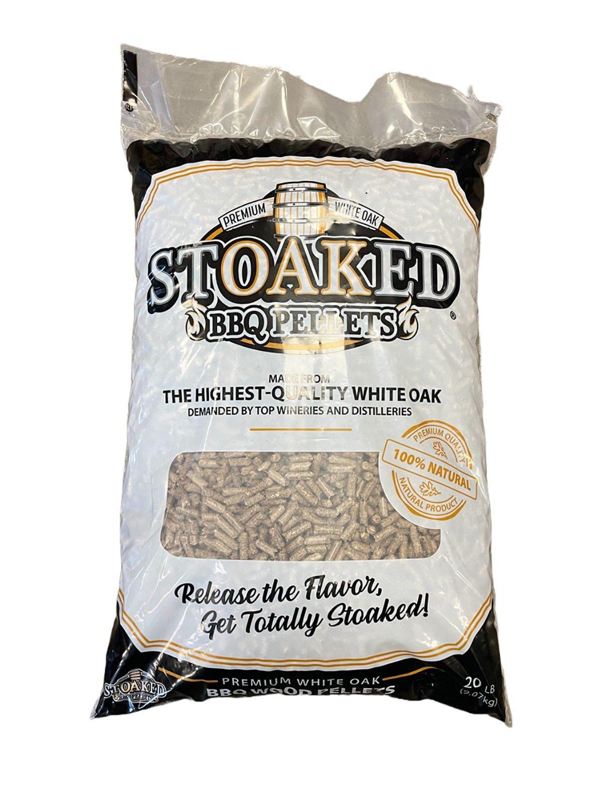 Stoaked BBQ Pellets White Oak 20 lb - Stoaked BBQ Pellets