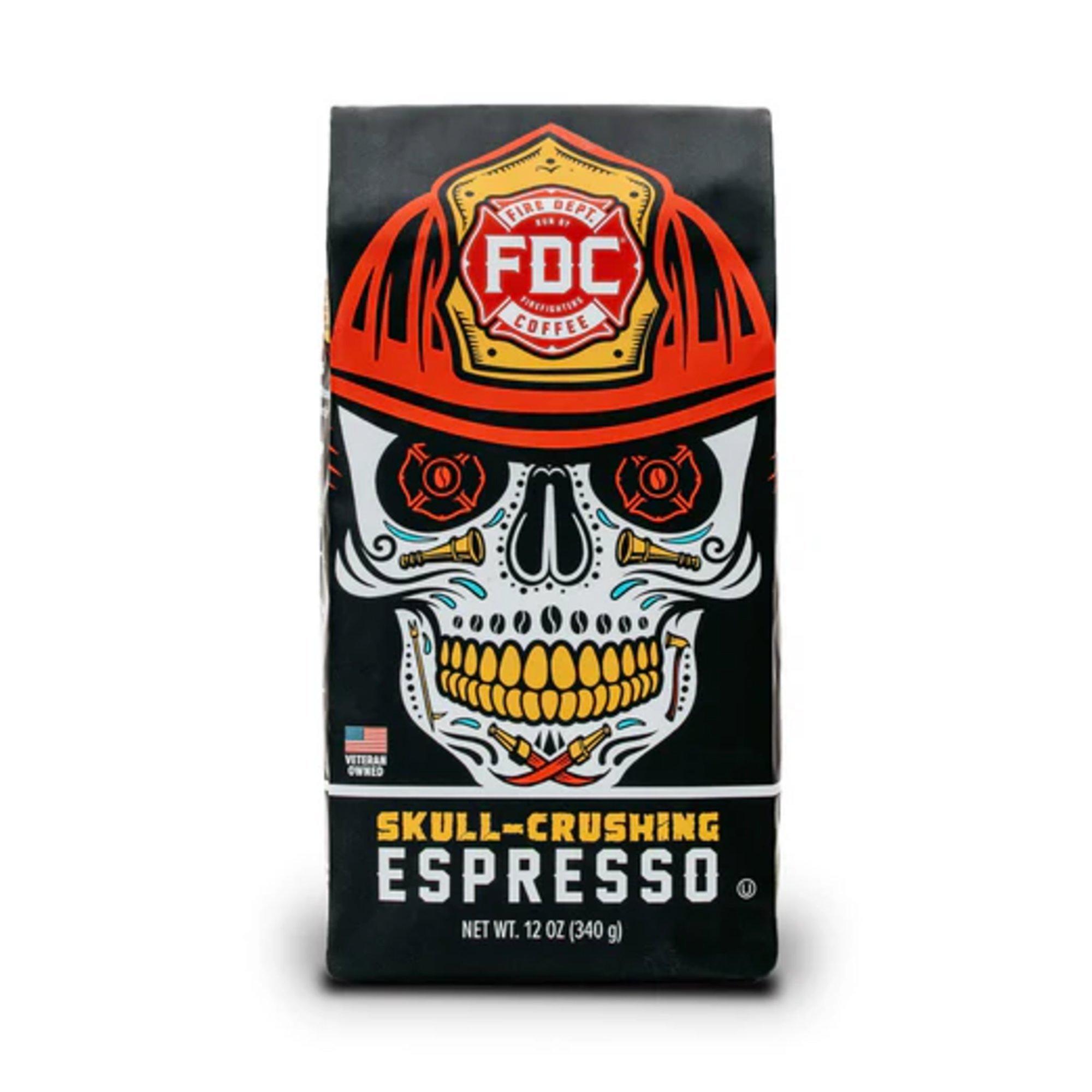 Fire Department Coffee Skull Crushing Espresso 12 oz. Ground Coffee - Fire Department Coffee