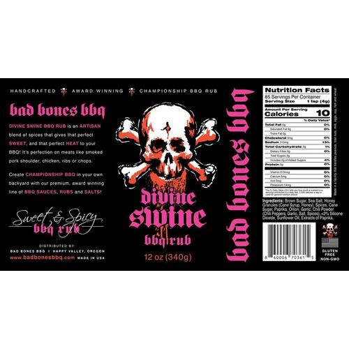 BAD BONES BBQ Divine Swine BBQ Sauce - 12 oz - Primary Image