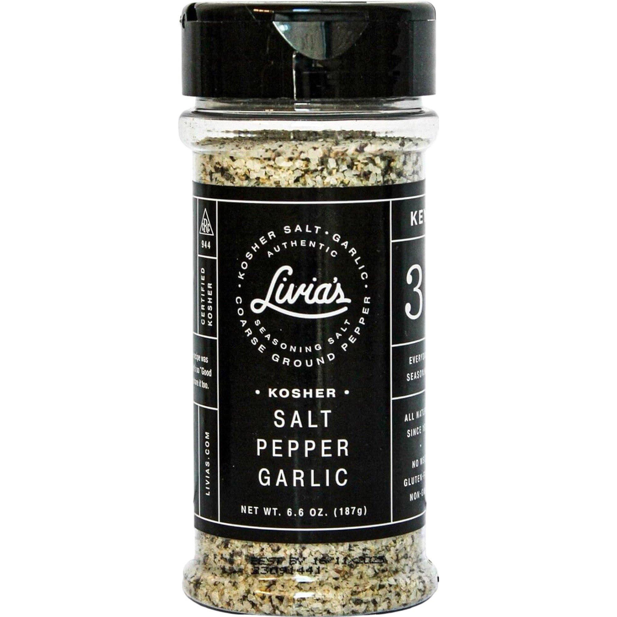 Livia's Salt Pepper Garlic Kosher Seasoning - Livia's Seasoning Salt