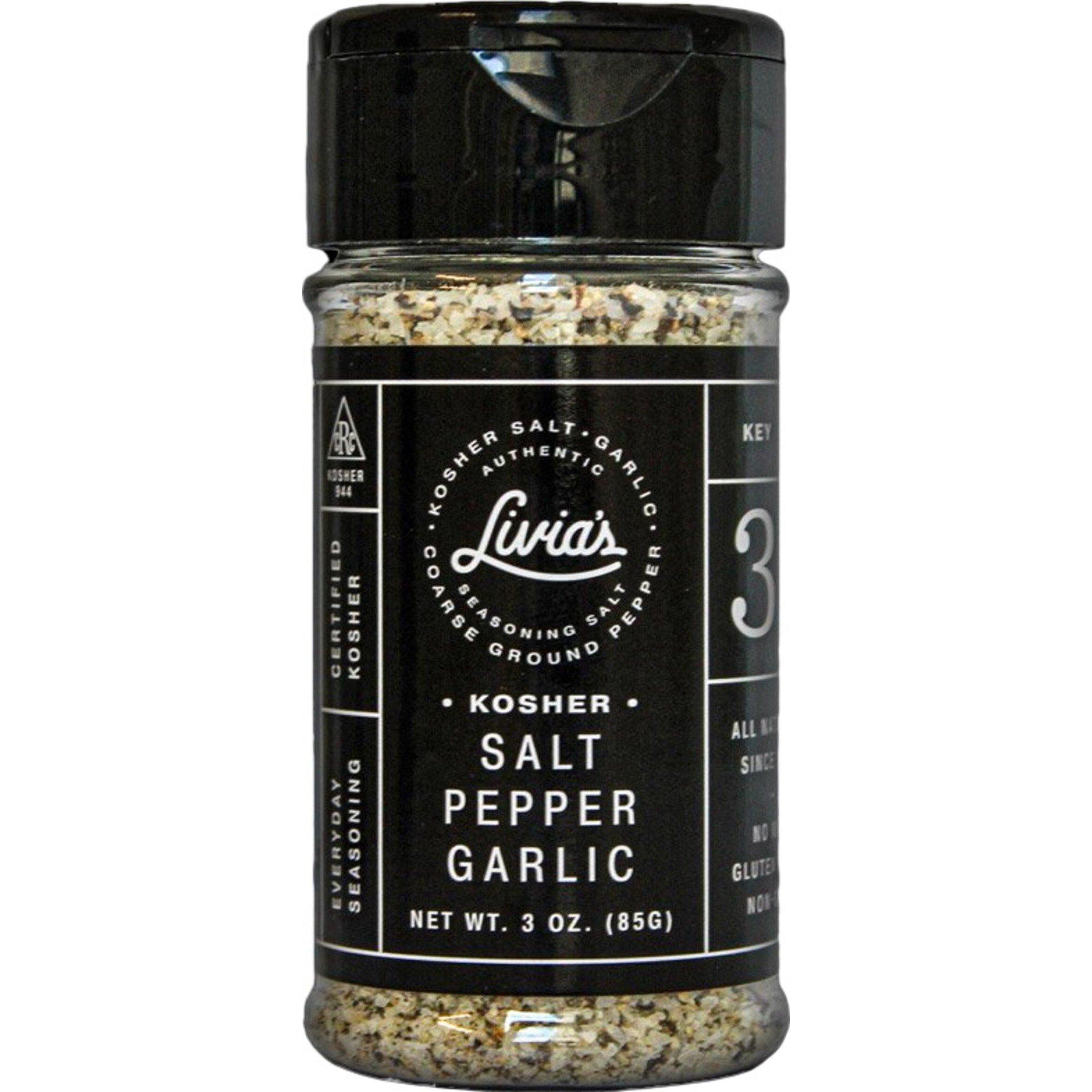 Livia's Salt Pepper Garlic Kosher Seasoning - Livia's Seasoning Salt