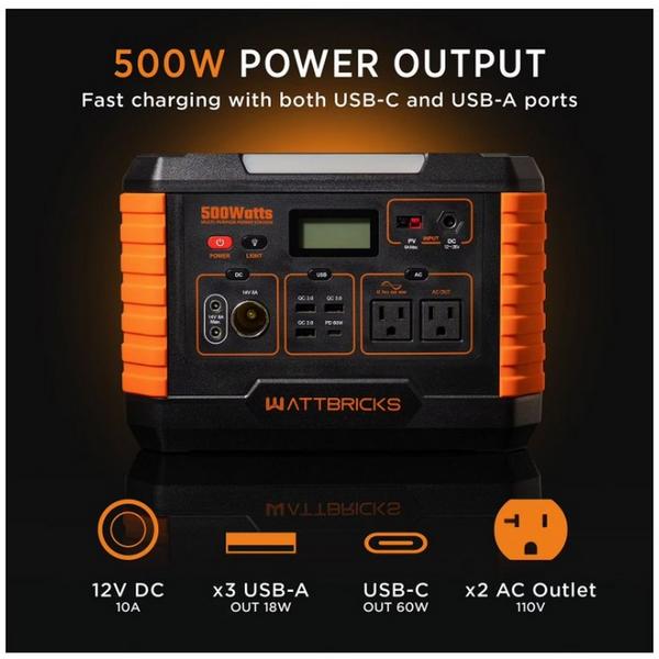 Kms, Inc Wattbricks 500 Watt Portable Power Station