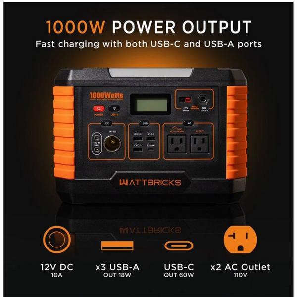 Kms, Inc Wattbricks 1000 Watt Portable Power Station