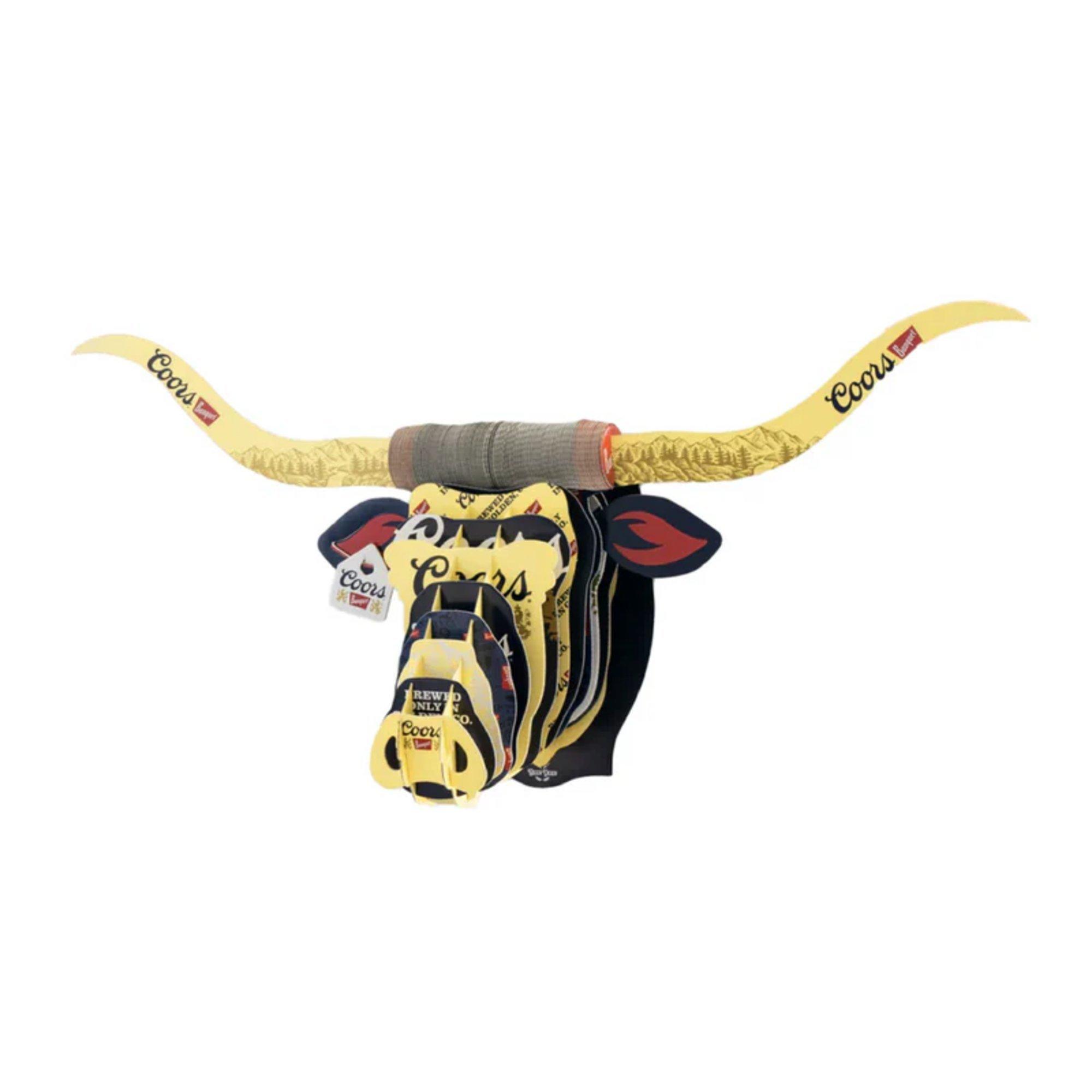Beer Deer Coors Banquet Longhorn 3D Trophy Wall Mount - Beer Deer