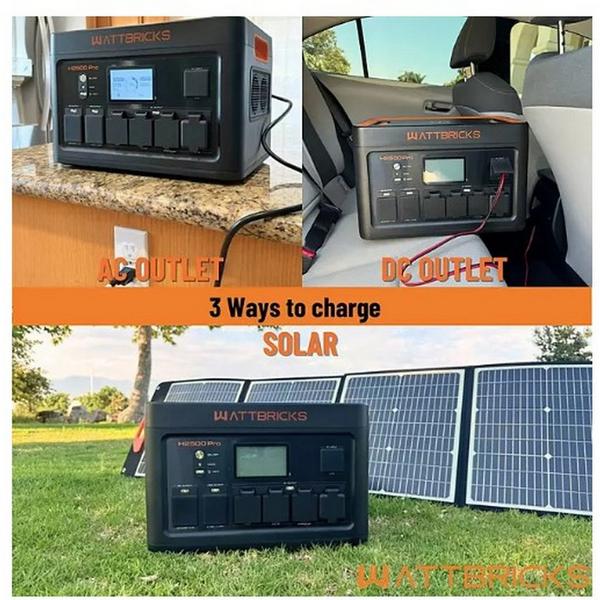 Kms, Inc WattBricks H2500Pro Portable Power Station Solar Generator 2500W 2048Wh without a Carry Cart
