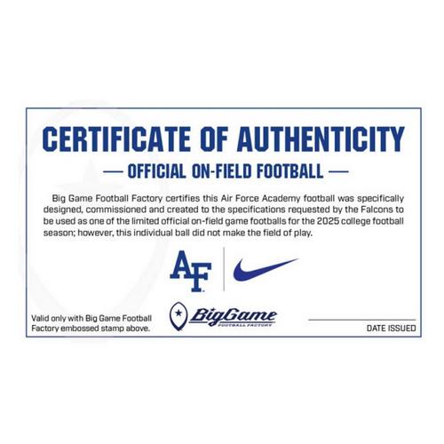 Big Game Official 2025 Air Force Falcons Nike Vapor Elite Game Football - Primary Image