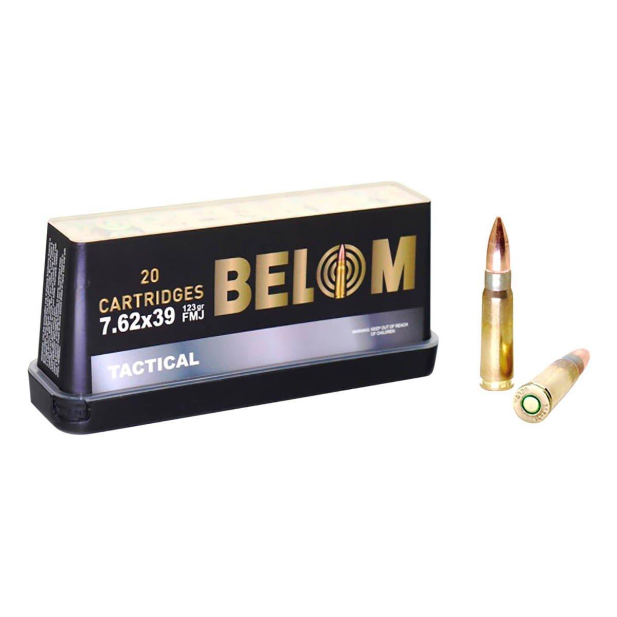 BELOM Tactical FMJ 7.62x39mm Rifle Ammunition 20 Round Box - BELOM