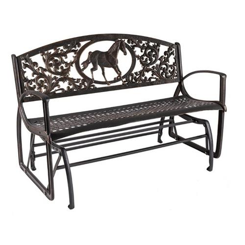 Painted Sky Designs Horse Patio Glider Bench - Primary Image