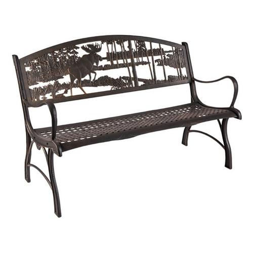 Painted Sky Designs Moose and Bear Garden Bench - Primary Image