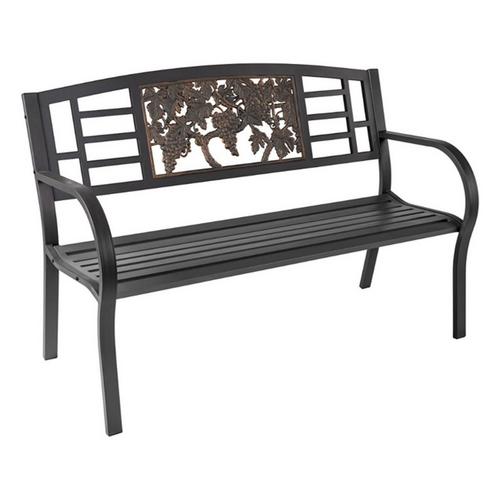 Painted Sky Designs Gray Steel Vineyard Garden Bench - Primary Image