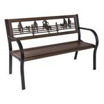 Painted Sky Designs Tube Steel Cowboy Garden Bench - Thumbnail 1 of 2
