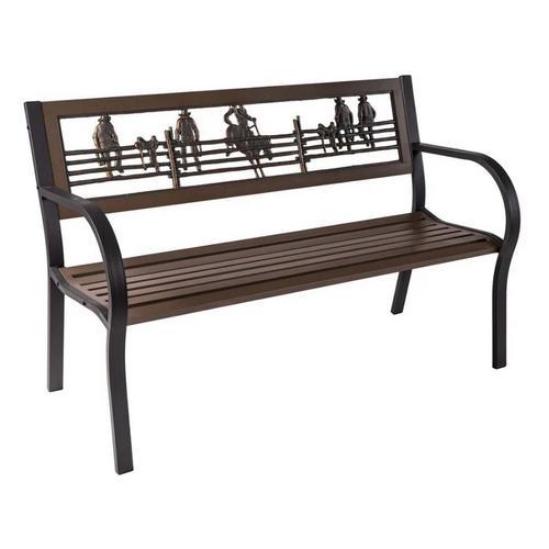 Painted Sky Designs Tube Steel Cowboy Garden Bench - Primary Image