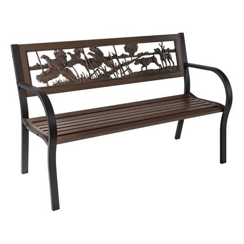 Painted Sky Designs Pheasant Tube Steel Garden Bench - Primary Image