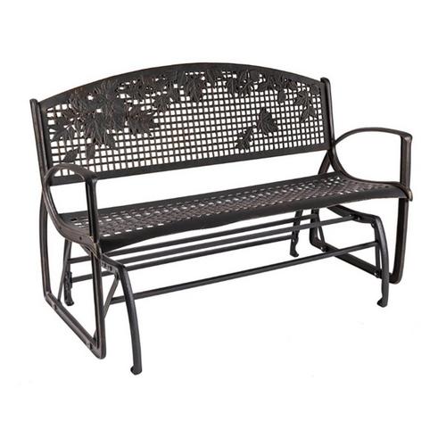 Painted Sky Designs Leaves Patio Glider Bench - Primary Image