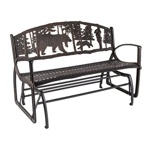 Painted Sky Designs Bear Patio Glider Bench - Primary Image