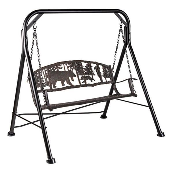 Painted Sky Designs Bear Porch Swing with Frame