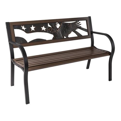Painted Sky Designs Tube Steel Eagle Garden Bench - Primary Image
