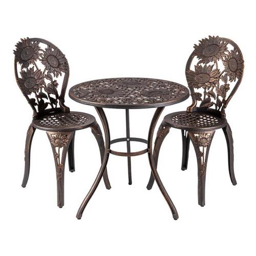 Painted Sky Designs Modern Sunflower Bistro Set Green - Primary Image