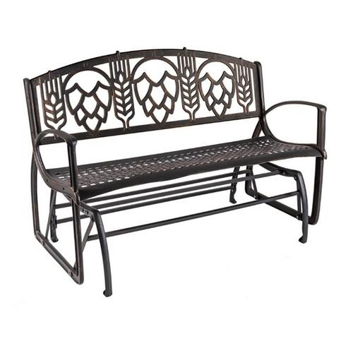 Painted Sky Designs Hops Brewer Patio Glider Bench - Primary Image