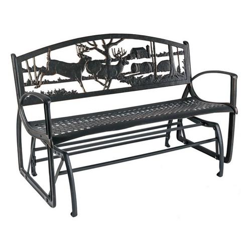Painted Sky Designs Running Whitetails Patio Glider Bench - Primary Image