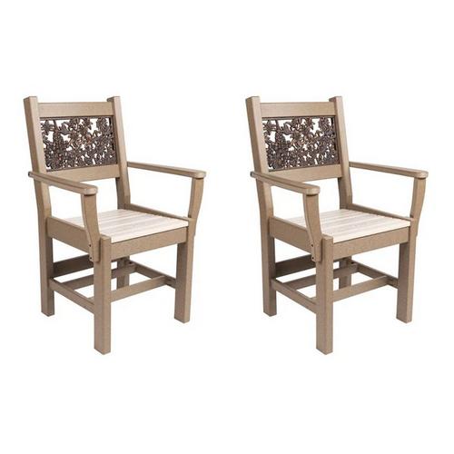 Painted Sky Designs Poly+ Dining Chairs with Arms (Wildflower Insert) - Primary Image