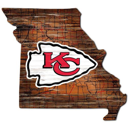 Fan Creations Kansas City Chiefs Distressed State Sign - Primary Image