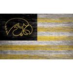 Fan Creations Iowa Hawkeyes Distressed Flag Sign - Thumbnail 1 of 2