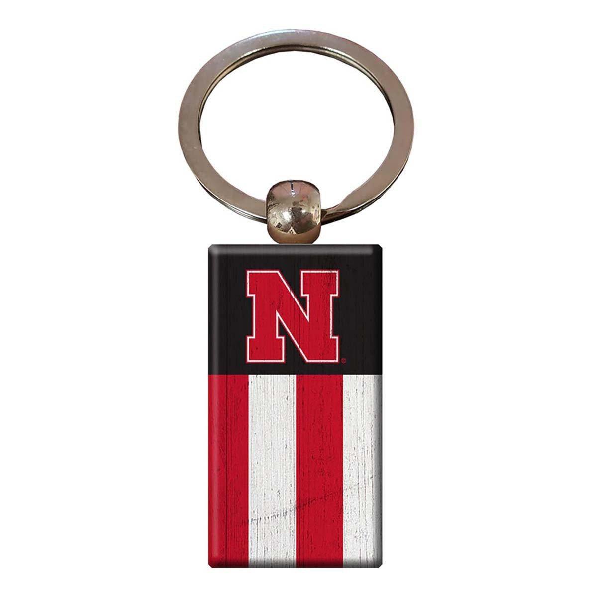 Fan Creations Nebraska Cornhuskers Wooden Flag Keychain