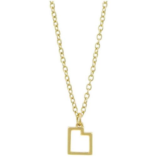 Lucky Feather Utah State Outline Necklace - Primary Image
