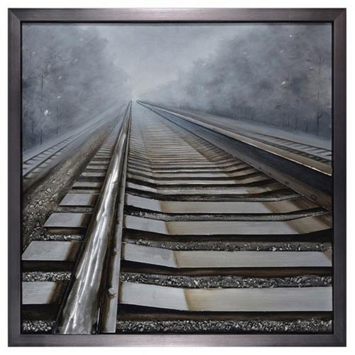 Crestview Collection Shining Way Railroad Track Canvas - Primary Image