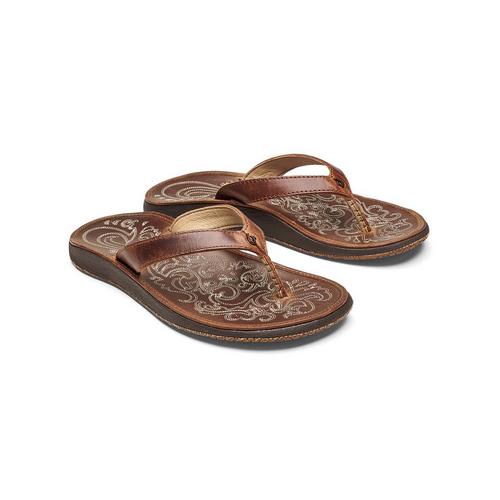 Women's OluKai Paniolo Leather Flip Flop Sandals - Primary Image