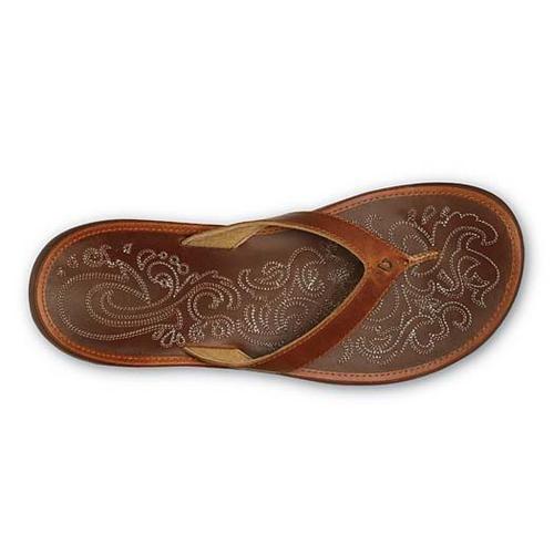 Women's OluKai Paniolo Leather Flip Flop Sandals - Primary Image