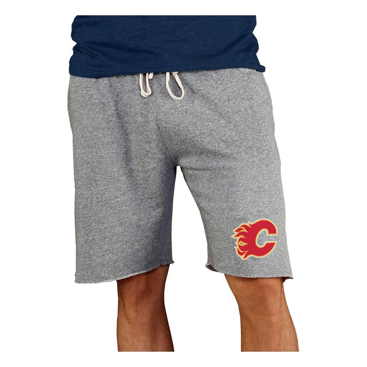 Concepts Sport Men's Calgary Flames Grey Mainstream Terry Shorts, Small, Gray