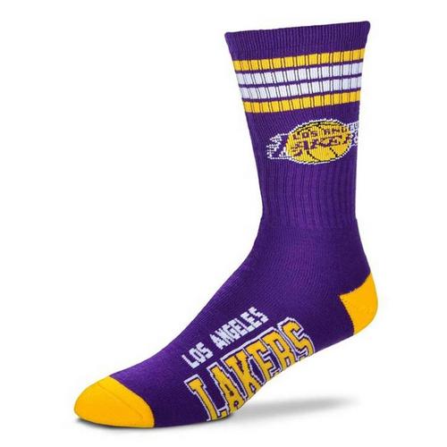 For Bare Feet Los Angeles Lakers 4 Stripe Deuce Crew Socks - Primary Image
