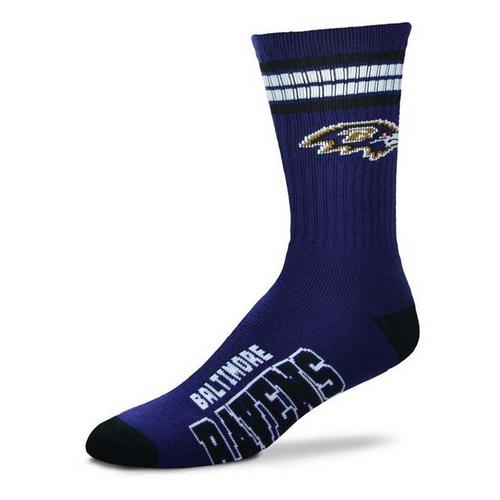 For Bare Feet Baltimore Ravens 4 Stripe Deuce Crew Socks - Primary Image